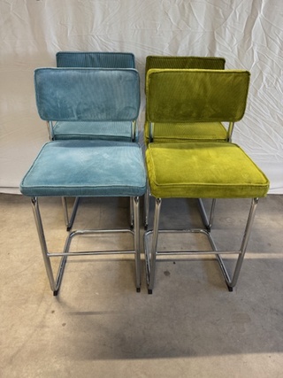 5x Barkruk Zuiver, Ridge Rib, diverse kleuren